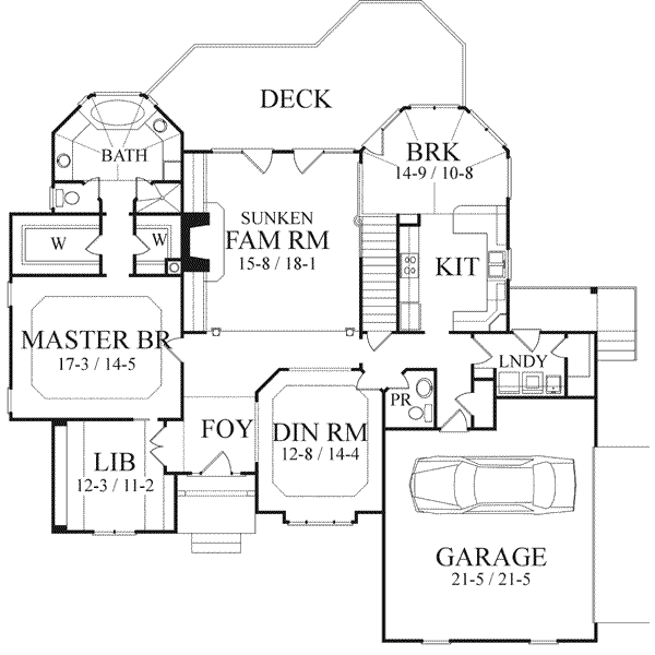 European Floor Plan - Main Floor Plan #71-135
