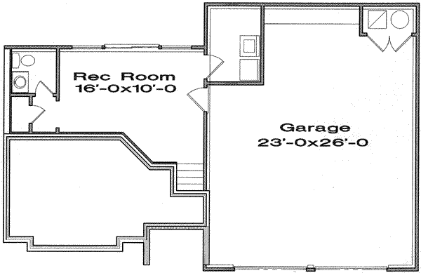 Floor Plan - Lower Floor for Traditional House Plan #6-174 - 3 bed, 2.5 bath