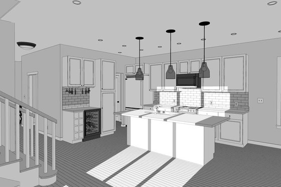 Interior - Kitchen for Craftsman House Plan #461-42 - 5 bed, 4 bath