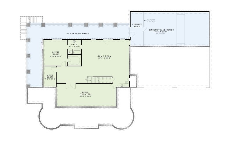 Dream House Plan - Floor Plan - Lower Floor House Plan #17-2098 - 6 bed, 5 bath