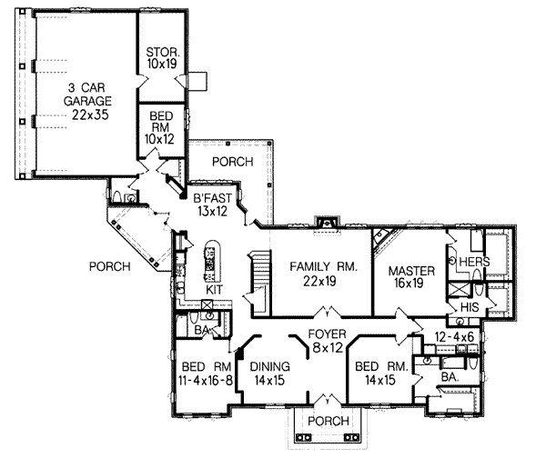 Classical Floor Plan - Main Floor Plan #15-225