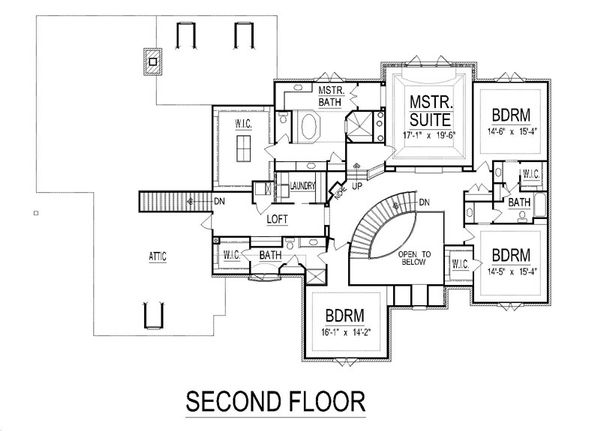 European Floor Plan - Upper Floor Plan #458-23