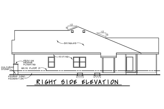 Exterior - Other Elevation 1 for Cottage House Plan #20-2187 - 3 bed, 2 bath