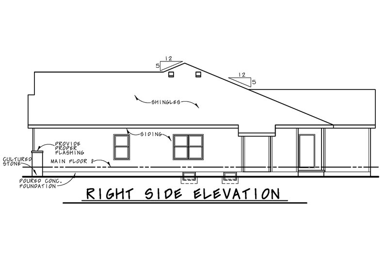 Architectural House Design - Exterior - Other Elevation 1 for Cottage House Plan #20-2187 - 3 bed, 2 bath