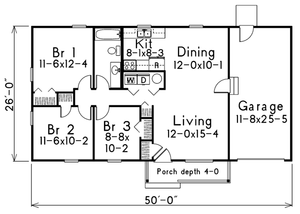 Ranch Floor Plan - Main Floor Plan #57-107