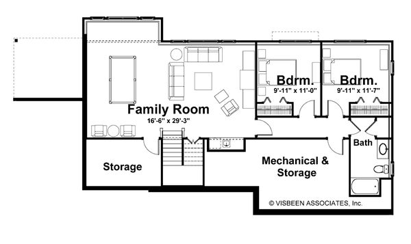 Ranch Floor Plan - Lower Floor Plan #928-5