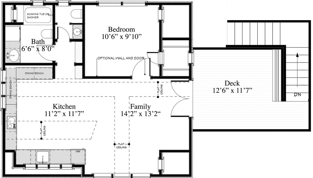 Cottage Style House  Plan  1 Beds 1 Baths 600  Sq  Ft  Plan  