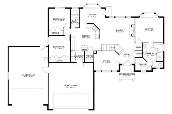 Craftsman Floor Plan - Main Floor Plan #1060-384