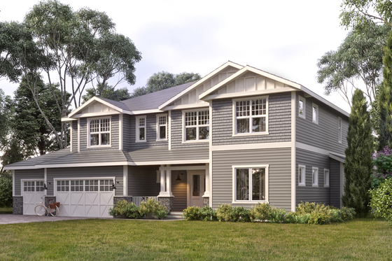 Exterior - Front Elevation 3 for Craftsman House Plan #1066-26 - 4 bed, 3.5 bath