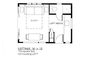 Floor Plan - Main Floor 1 for Contemporary House Plan #917-27 - 1 bed, 1 bath