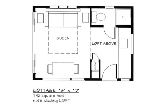 Floor Plan - Main Floor 1 for Contemporary House Plan #917-27 - 1 bed, 1 bath