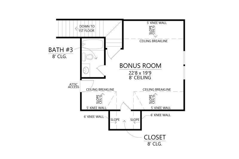 House Blueprint - Floor Plan - Upper Floor for Farmhouse House Plan #1074-124 - 3 bed, 3.5 bath