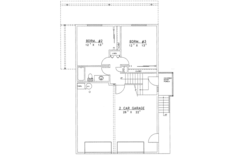 Home Plan - Floor Plan - Lower Floor for Modern House Plan #117-469 - 3 bed, 2.5 bath
