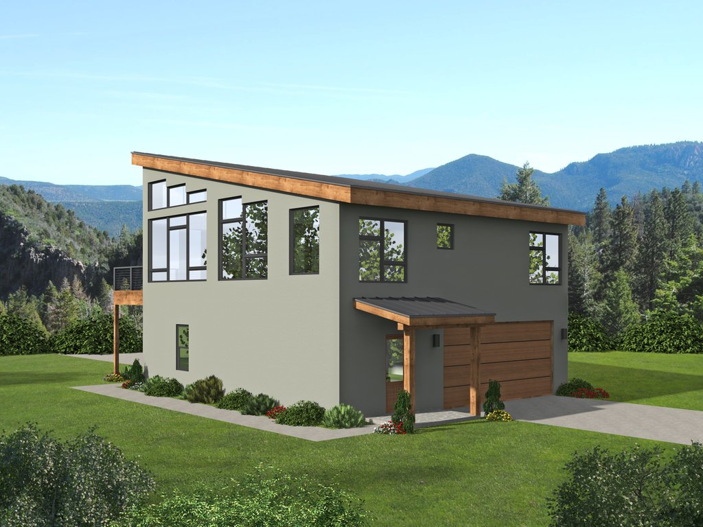 Contemporary Style House Plan - 1 Beds 2 Baths 1545 Sq/Ft Plan #932-473