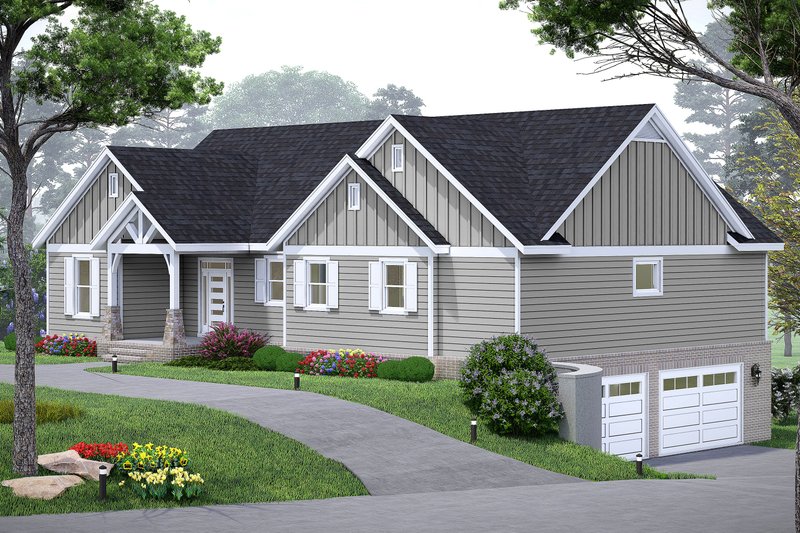 Dream House Plan - Craftsman Exterior - Front Elevation Plan #932-1029