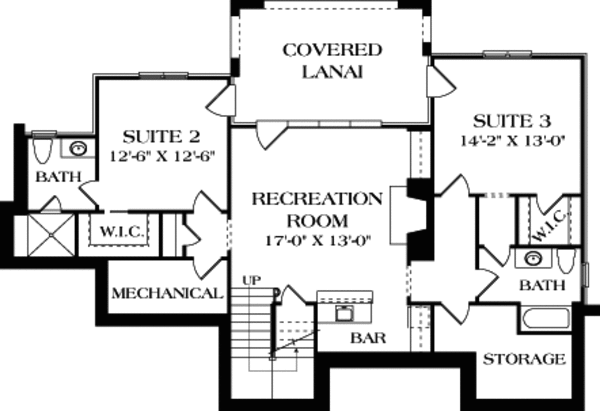 European Floor Plan - Lower Floor Plan #453-57