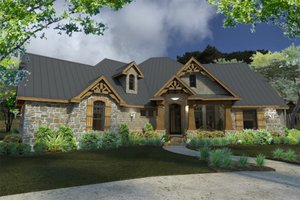 Lodge craftsman house by David Wiggins - 2900 sft with great indoor and outdoor living Houseplans #120-172