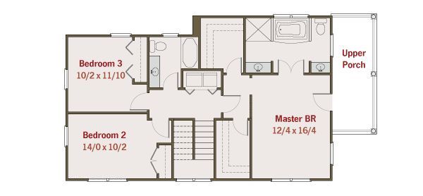 Southern Floor Plan - Upper Floor Plan #461-33
