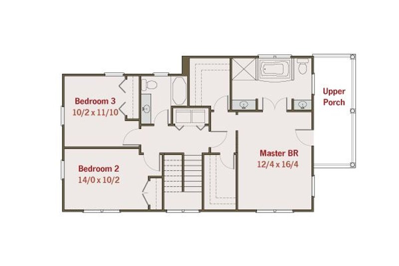 Architectural House Design - Floor Plan - Upper Floor for Southern House Plan #461-33 - 4 bed, 3 bath