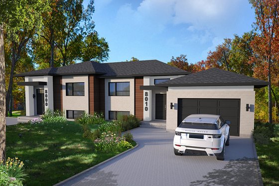 Exterior - Front Elevation 3 for Modern House Plan #23-2640 - 6 bed, 4 bath