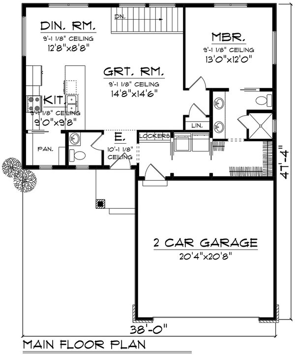 House Blueprint - Ranch Floor Plan - Main Floor Plan #70-1506