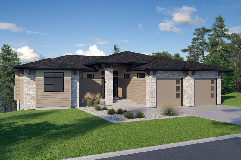 Dream House Plan - Modern Exterior - Front Elevation Plan #1100-31
