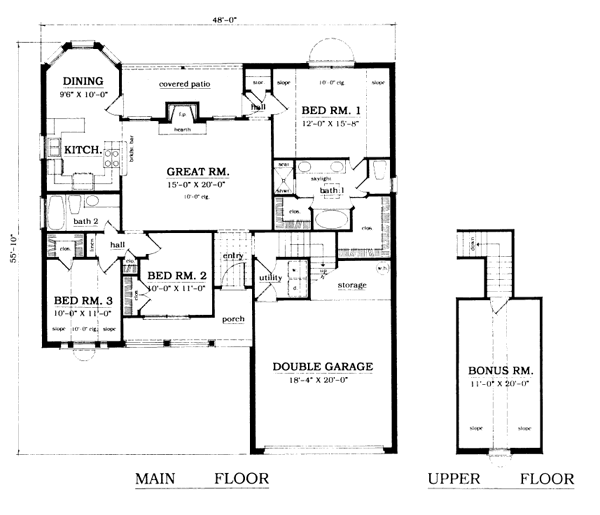Country Floor Plan - Main Floor Plan #42-159