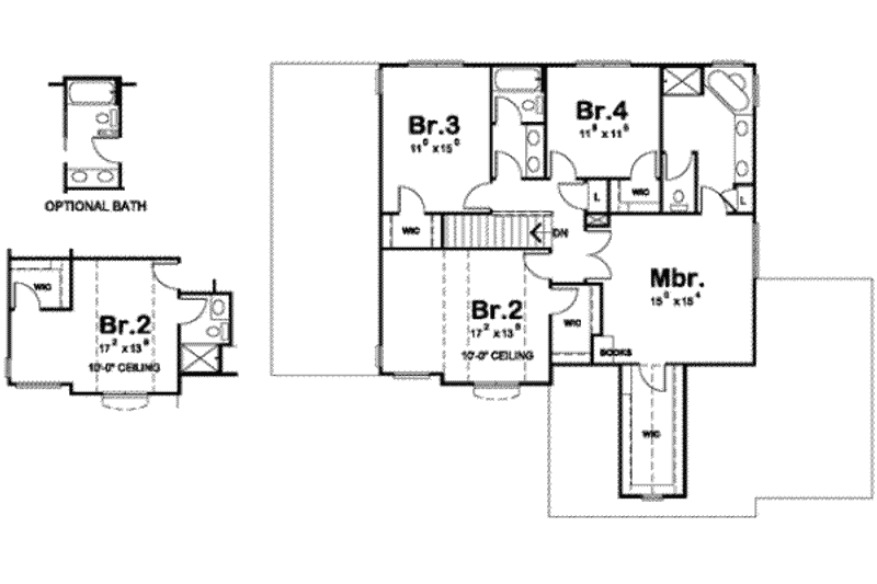 Dream House Plan - Floor Plan - Upper Floor for Traditional House Plan #20-1763 - 4 bed, 3 bath