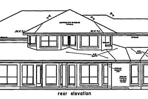 Exterior - Rear Elevation for Mediterranean House Plan #411-182 - 5 bed, 3 bath