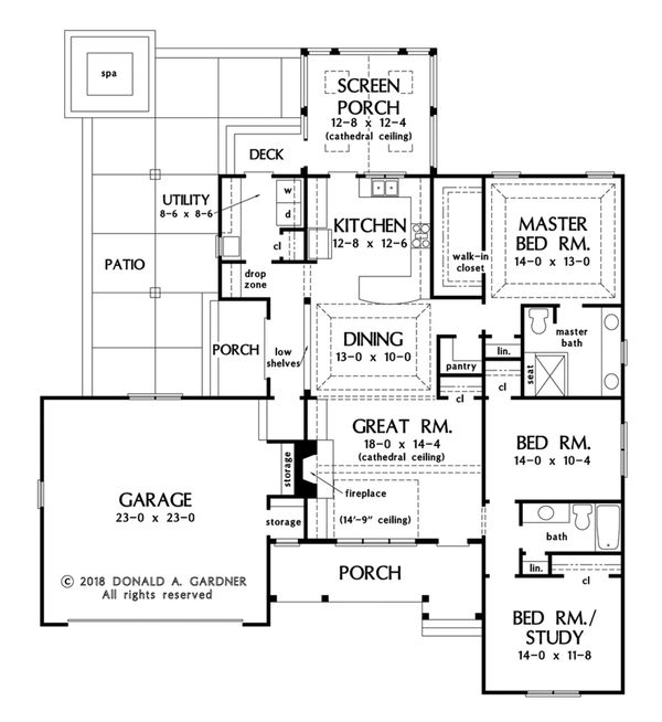 Ranch Floor Plan - Main Floor Plan #929-1067