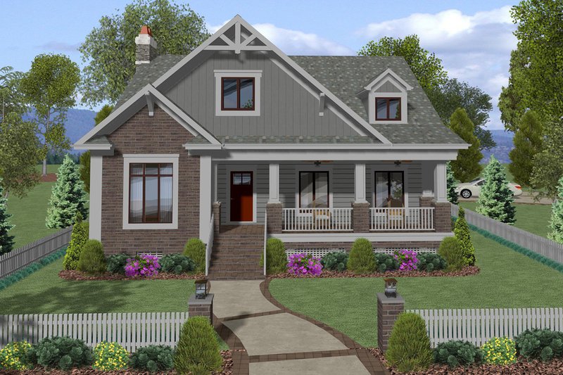 House Blueprint - Craftsman Exterior - Front Elevation Plan #56-720