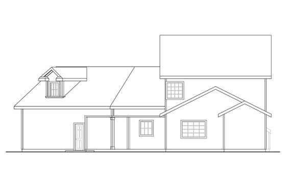 Exterior - Rear Elevation for Country House Plan #124-1208 - 4 bed, 3.5 bath