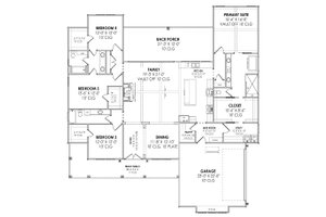 Floor Plan - Main Floor for Farmhouse House Plan #1096-67 - 4 bed, 3 bath