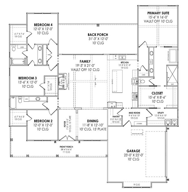 Home Plan - Farmhouse Floor Plan - Main Floor Plan #1096-67