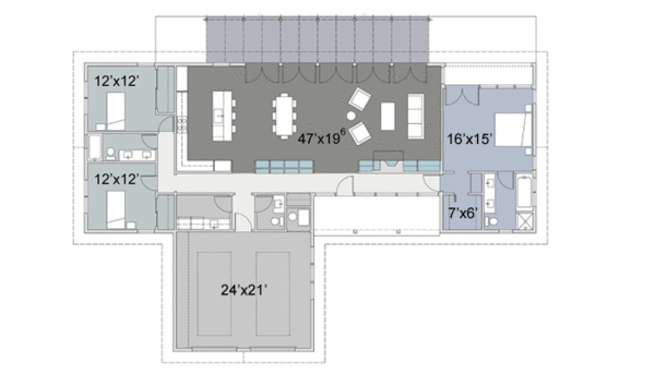Dream House Plan - Ranch Floor Plan - Main Floor Plan #445-5