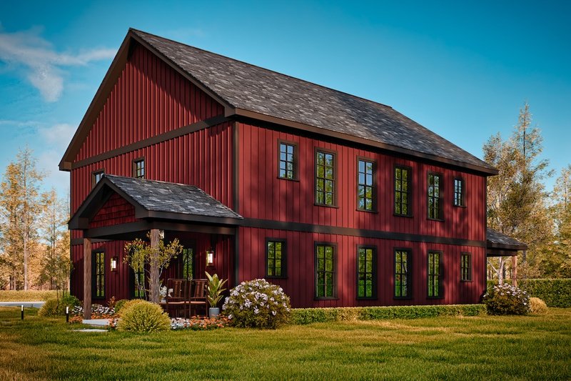House Blueprint - Exterior - Rear Elevation for Ranch House Plan #54-624 - 6 bed, 6 bath