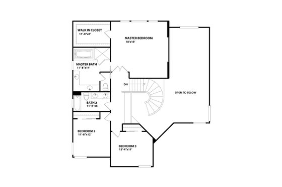 Floor Plan - Upper Floor for Craftsman House Plan #515-30 - 4 bed, 3 bath