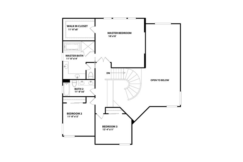 Architectural House Design - Floor Plan - Upper Floor for Craftsman House Plan #515-30 - 4 bed, 3 bath