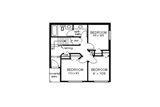 Floor Plan - Lower Floor for Bungalow House Plan #18-157 - 3 bed, 1.5 bath