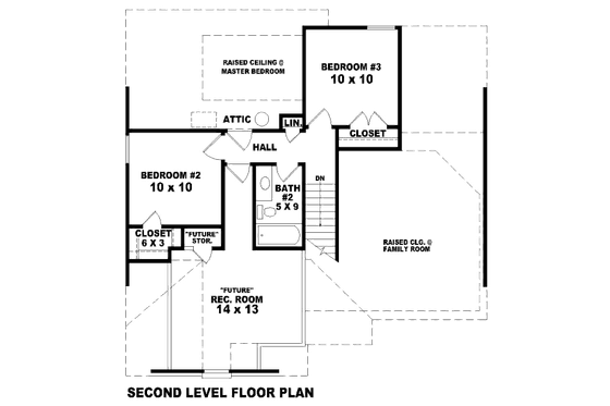 Floor Plan - Upper Floor for Traditional House Plan #81-13850 - 3 bed, 2.5 bath