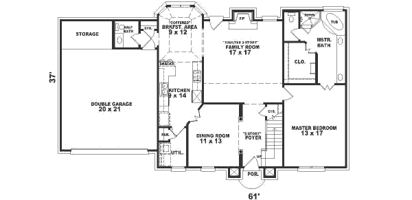 Traditional Floor Plan - Main Floor Plan #81-490