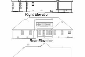 Exterior - Rear Elevation for Mediterranean House Plan #15-248 - 3 bed, 2 bath