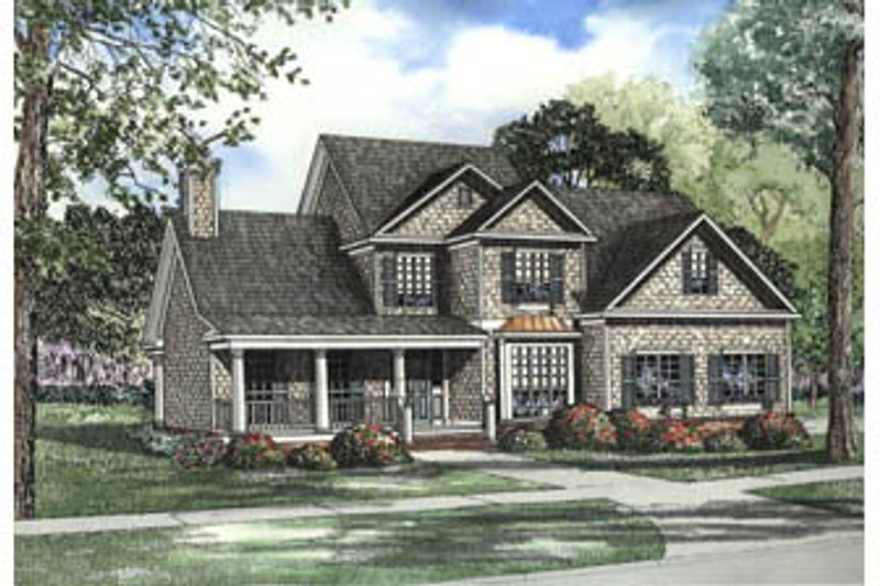 Dream House Plan - Traditional Exterior - Front Elevation Plan #17-2073