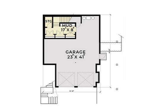 Floor Plan - Lower Floor for Contemporary House Plan #1070-7 - 3 bed, 3 bath