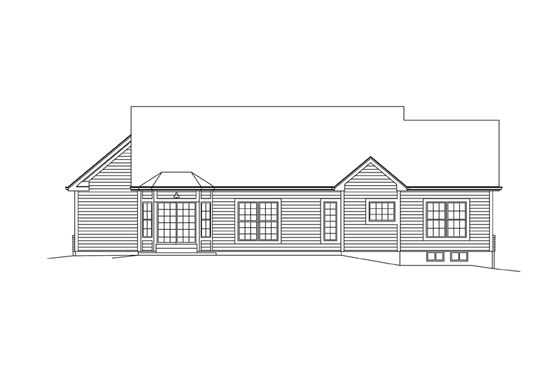 Exterior - Rear Elevation for Ranch House Plan #57-623 - 3 bed, 2 bath