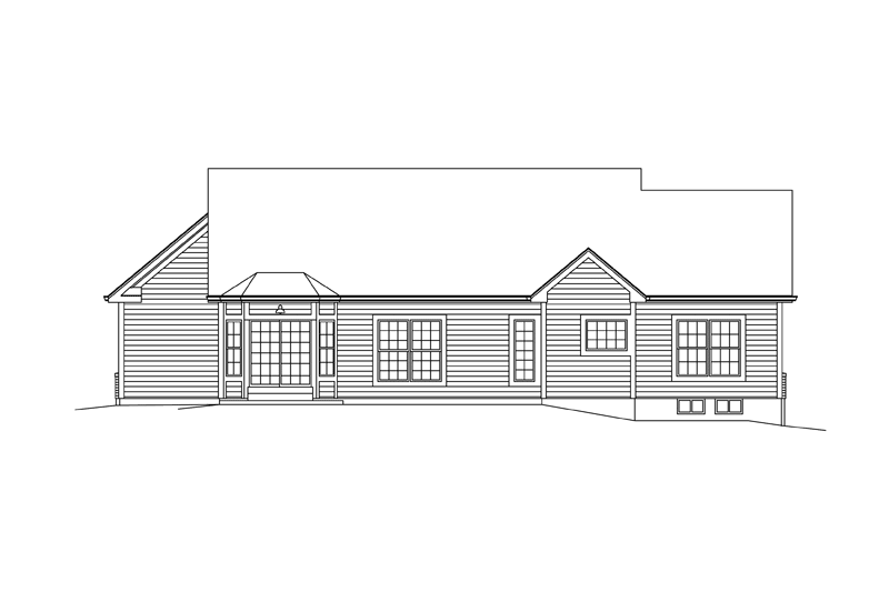 House Plan Design - Exterior - Rear Elevation for Ranch House Plan #57-623 - 3 bed, 2 bath