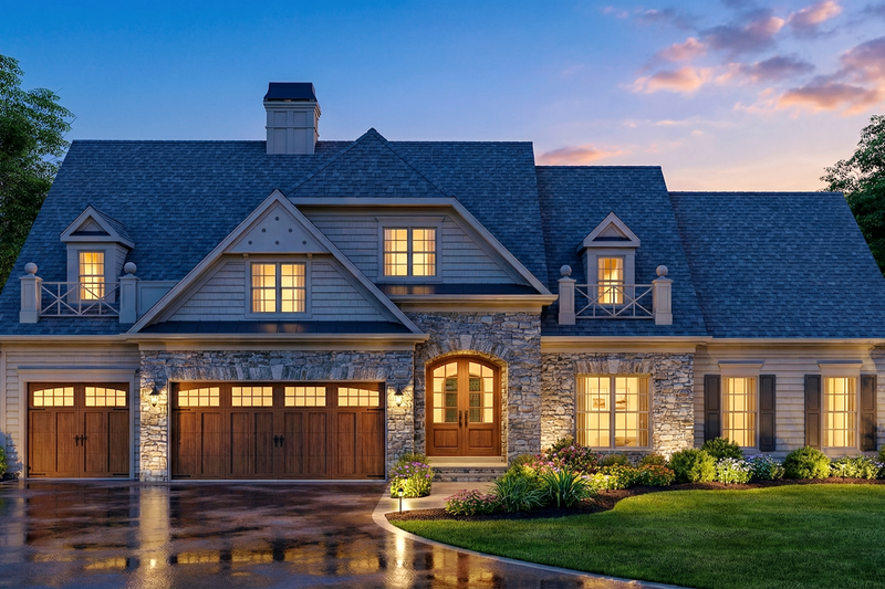 Home Plan - Exterior - Front Elevation 3 for Traditional House Plan #119-131 - 4 bed, 3 bath