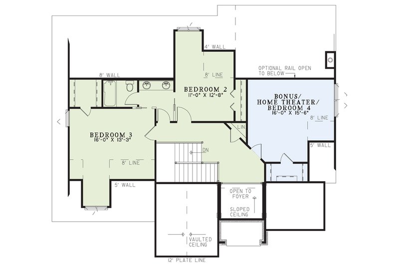 Dream House Plan - Floor Plan - Upper Floor for Mediterranean House Plan #17-2929 - 3 bed, 2.5 bath