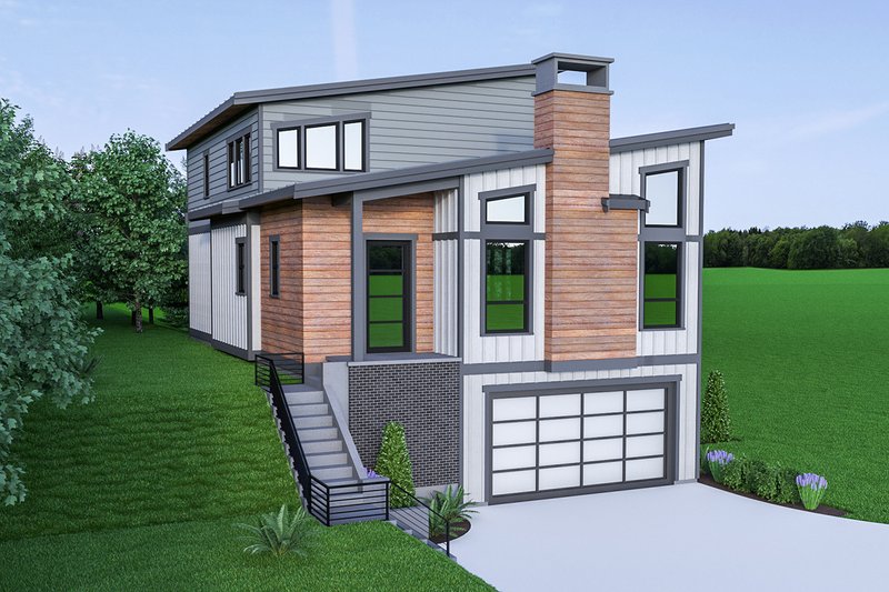 Architectural House Design - Contemporary Exterior - Front Elevation Plan #1070-45