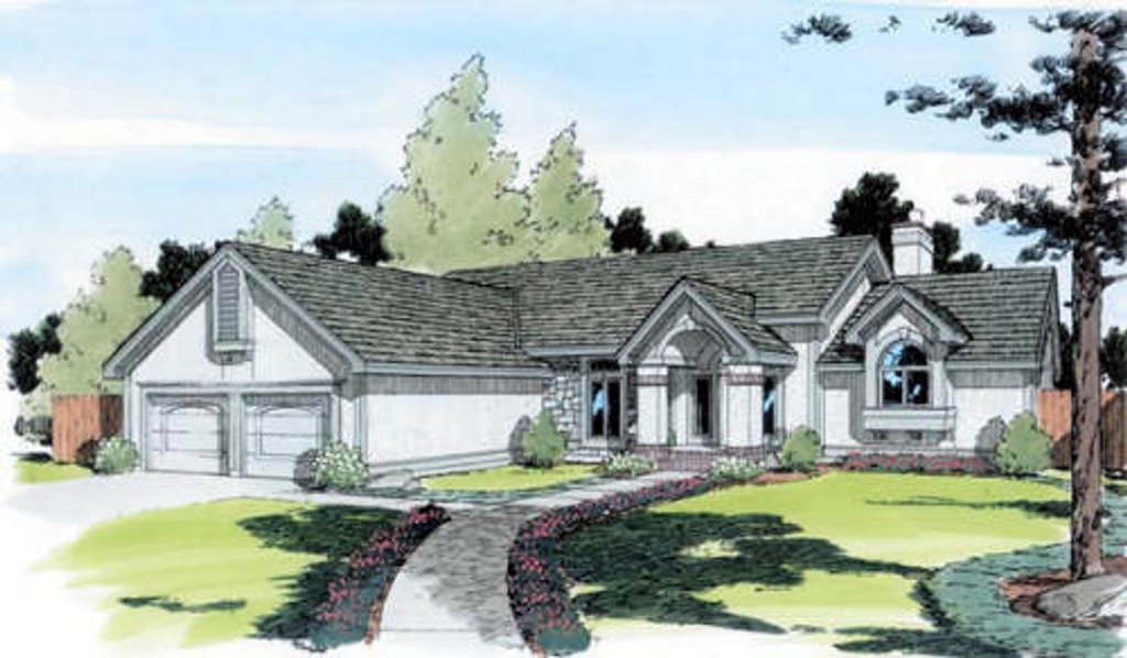 Exterior - Front Elevation 2 for Traditional House Plan #312-312 - 3 bed, 2.5 bath